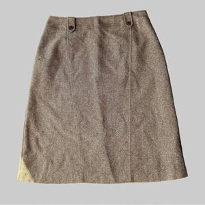 Vintage Laura Studio Wool Blend Woven Pencil Skirt Made in Canada